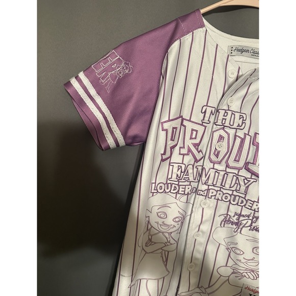 Proud‎ Family Jersey Size Medium Penny Prouder Purple Baseball Headgear Classics - Picture 3 of 9
